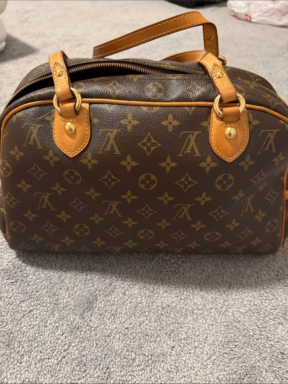 Louis Vuitton Monogram Canvas Satchel in Brown and Tan